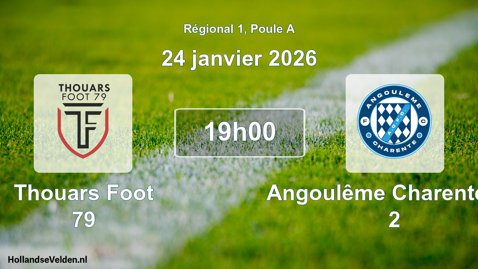 Match programmé: Thouars Foot 79 - Angoulême Charente FC 2 (24 janvier 2026)