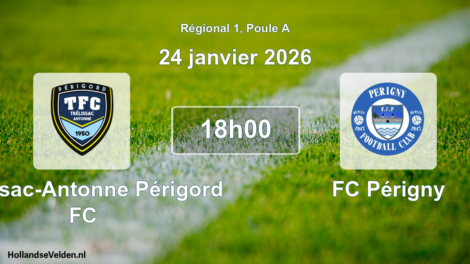 Match programmé: Trélissac-Antonne Périgord FC - FC Périgny (24 janvier 2026)