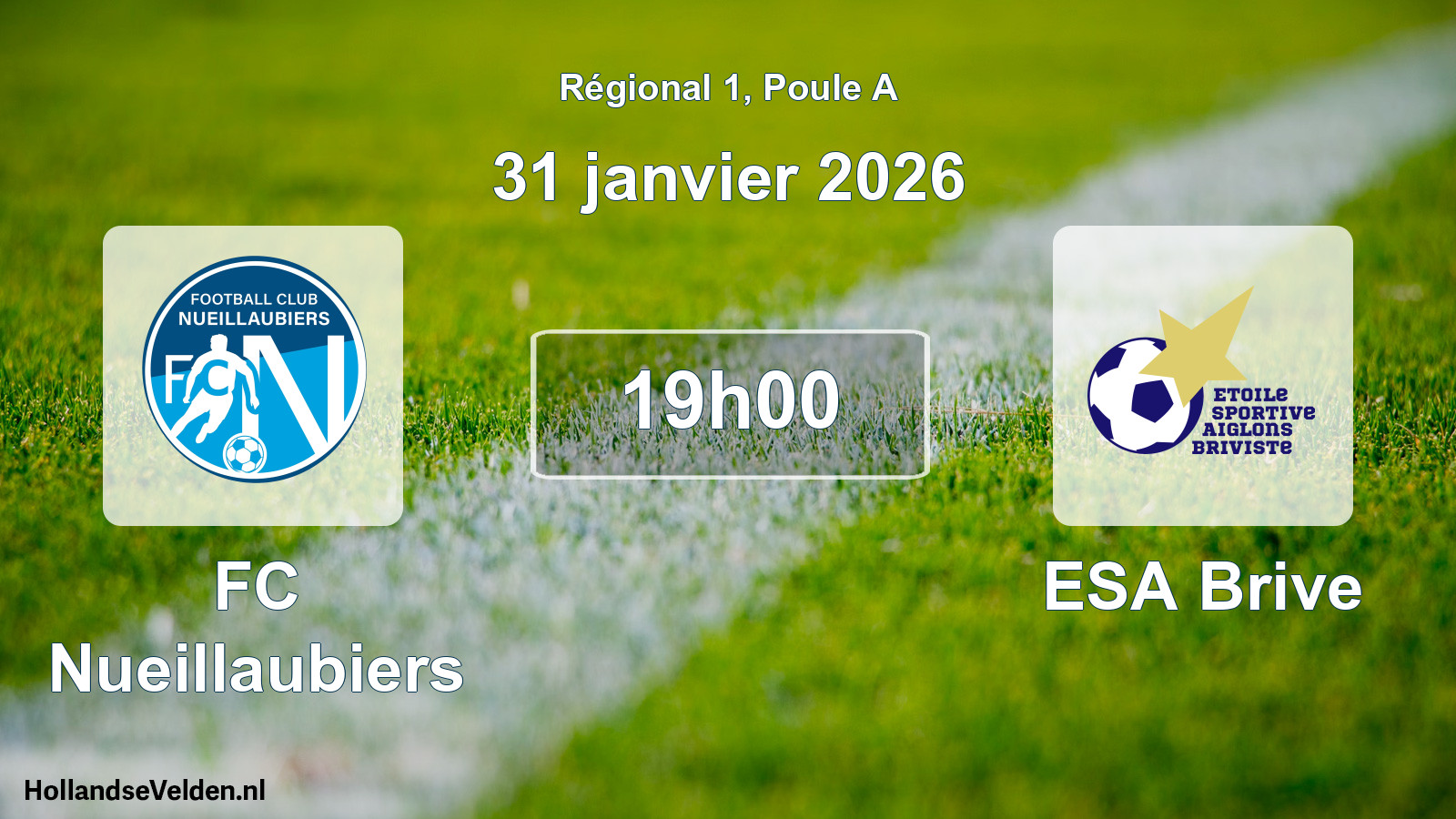 Match programmé: FC Nueillaubiers - ESA Brive (31 janvier 2026)