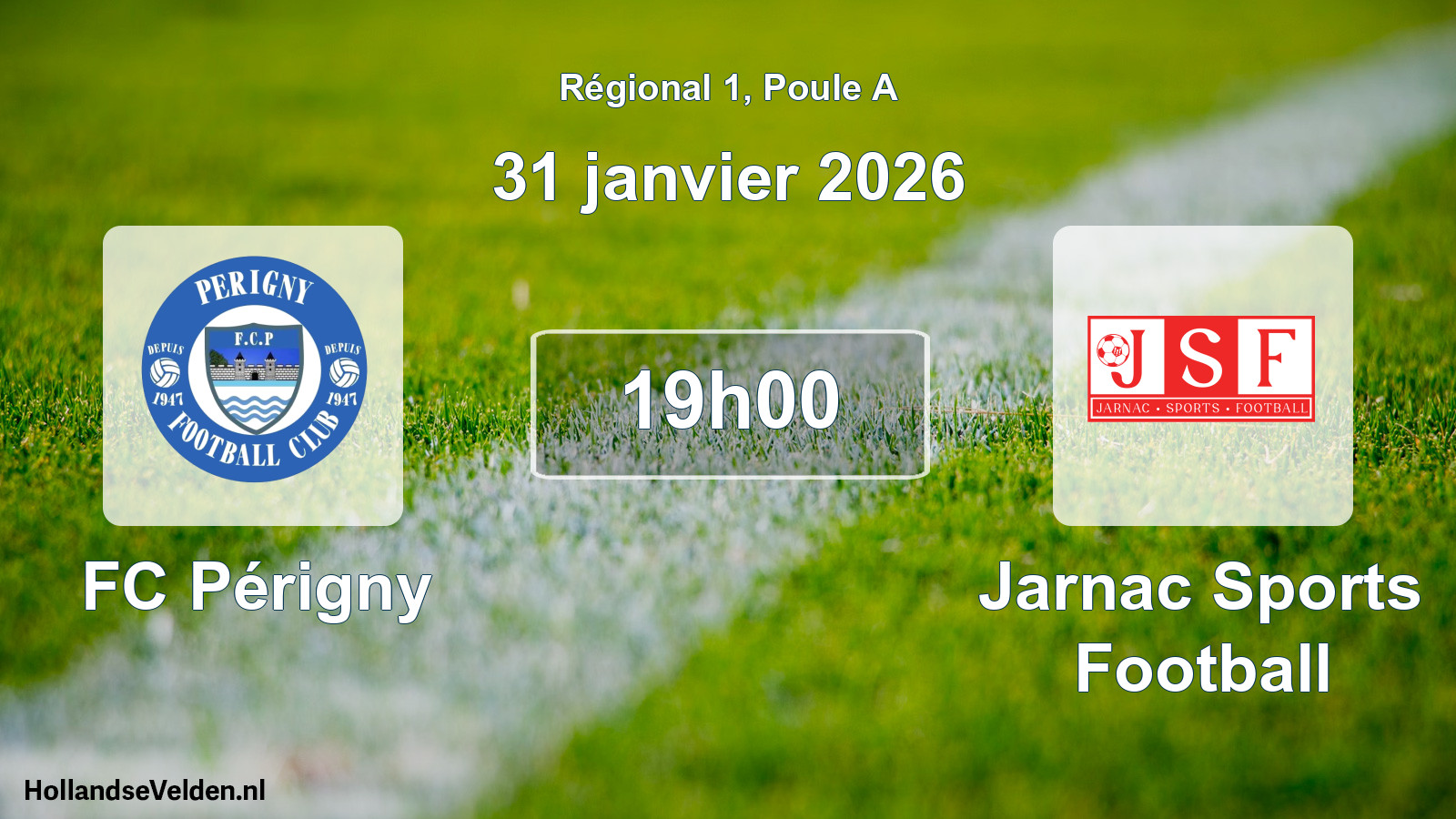 Scheduled Match: FC Périgny - Jarnac Sports Football (31 January 2026)