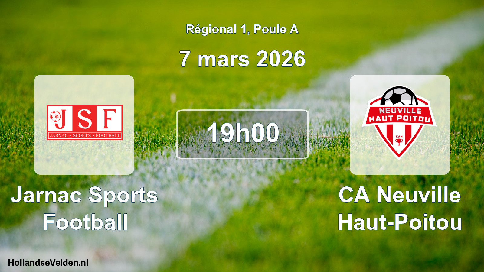 Match programmé: Jarnac Sports Football - CA Neuville Haut-Poitou (7 mars 2026)