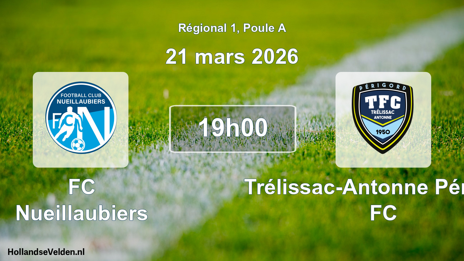 Match programmé: FC Nueillaubiers - Trélissac-Antonne Périgord FC (21 mars 2026)
