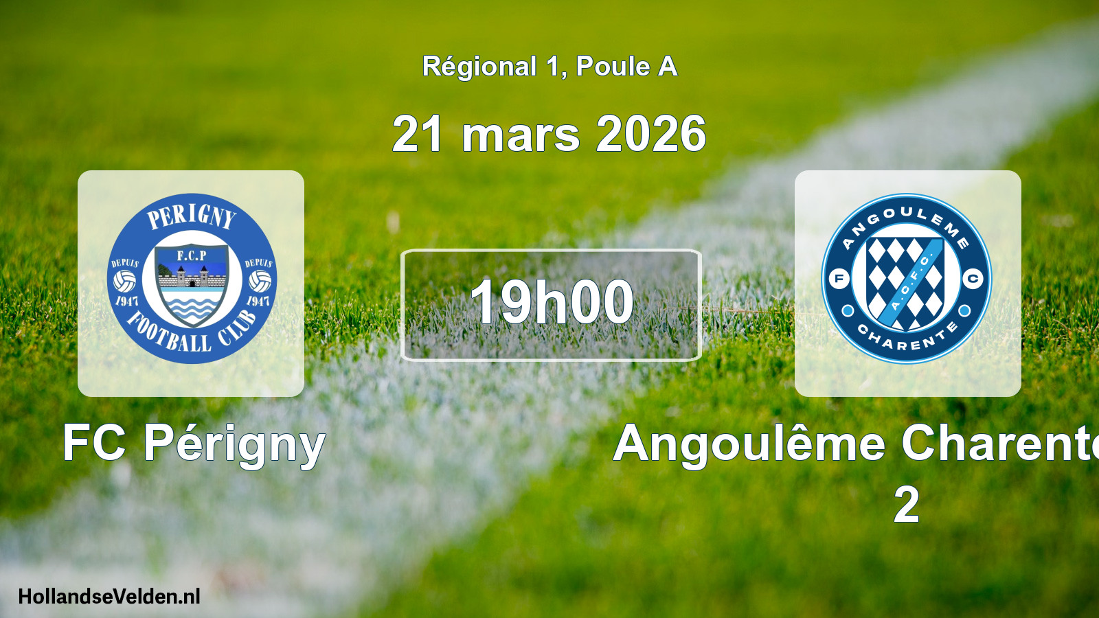 Match programmé: FC Périgny - Angoulême Charente FC 2 (21 mars 2026)