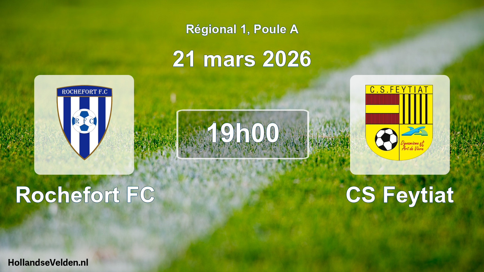 Match programmé: Rochefort FC - CS Feytiat (21 mars 2026)