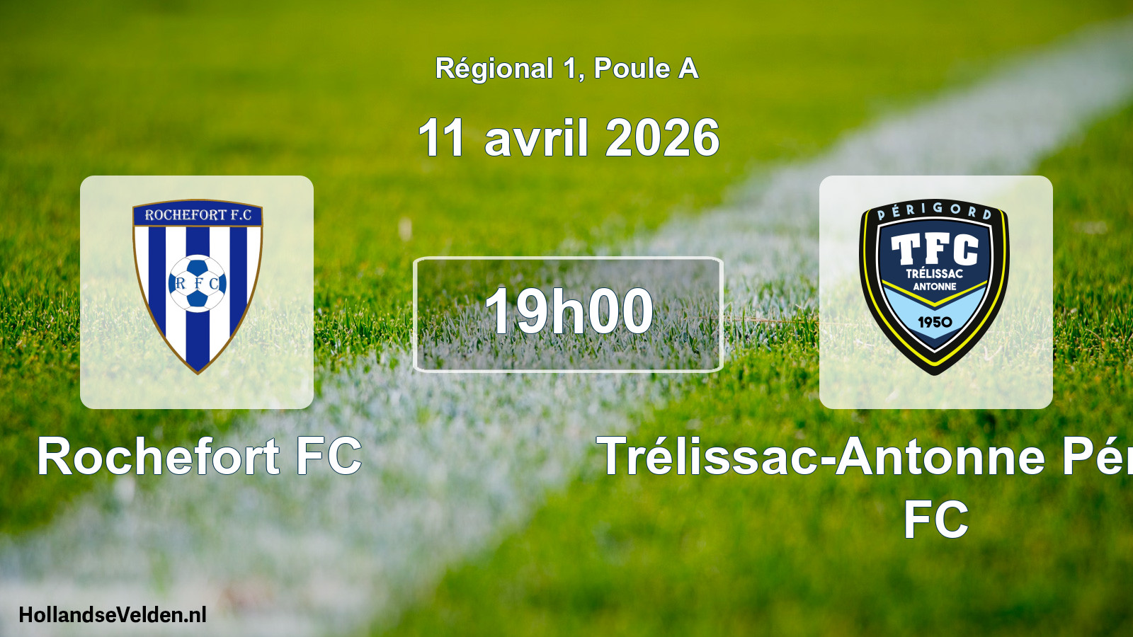 Match programmé: Rochefort FC - Trélissac-Antonne Périgord FC (11 avril 2026)