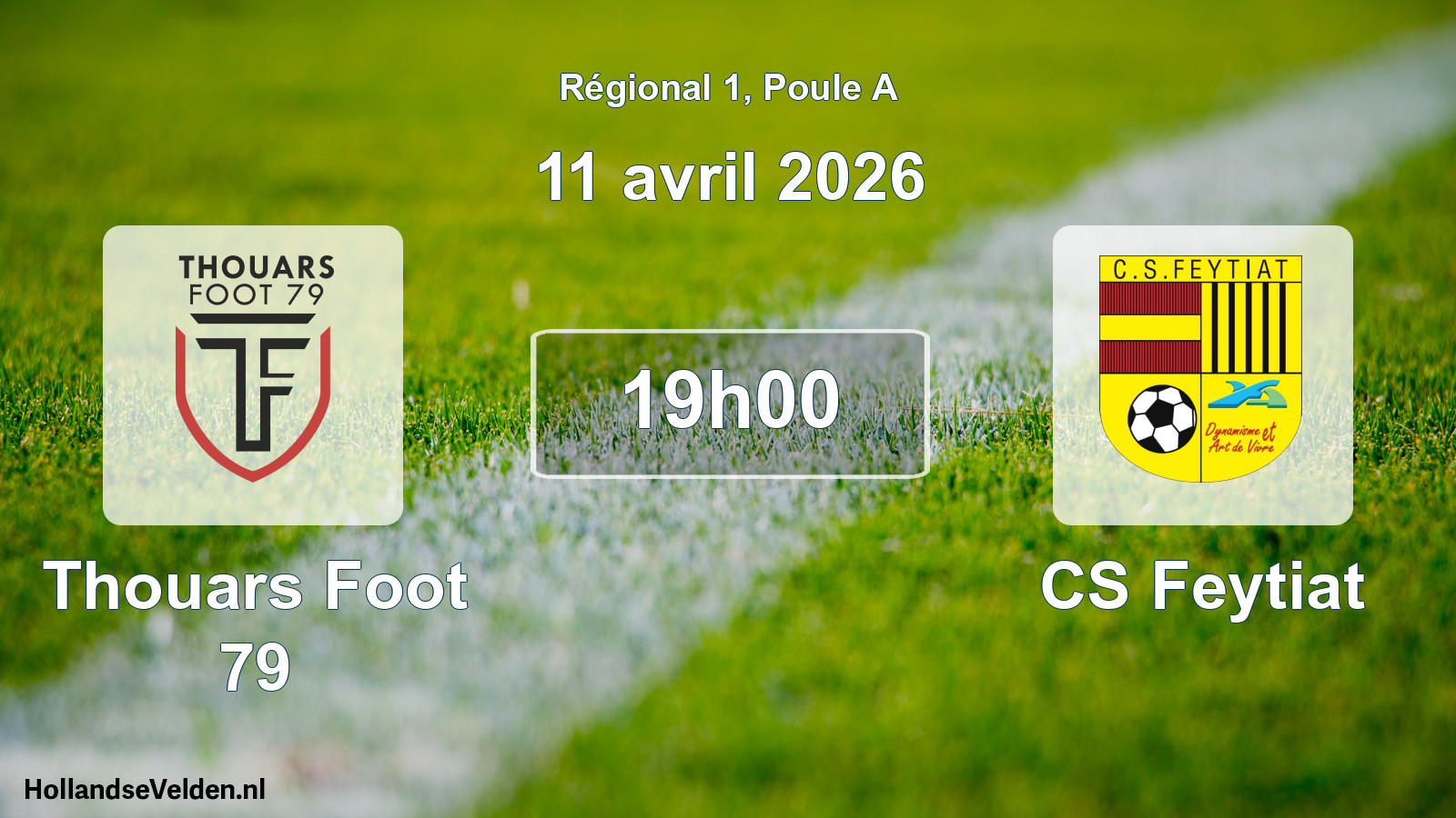Match programmé: Thouars Foot 79 - CS Feytiat (11 avril 2026)
