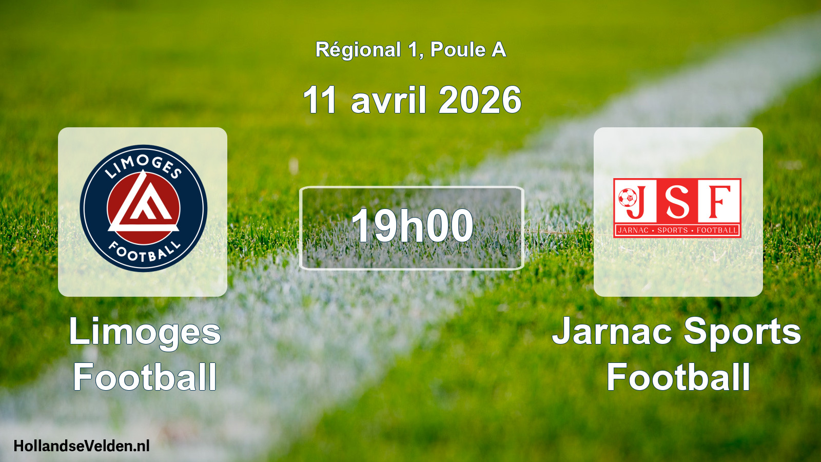 Match programmé: Limoges Football - Jarnac Sports Football (11 avril 2026)