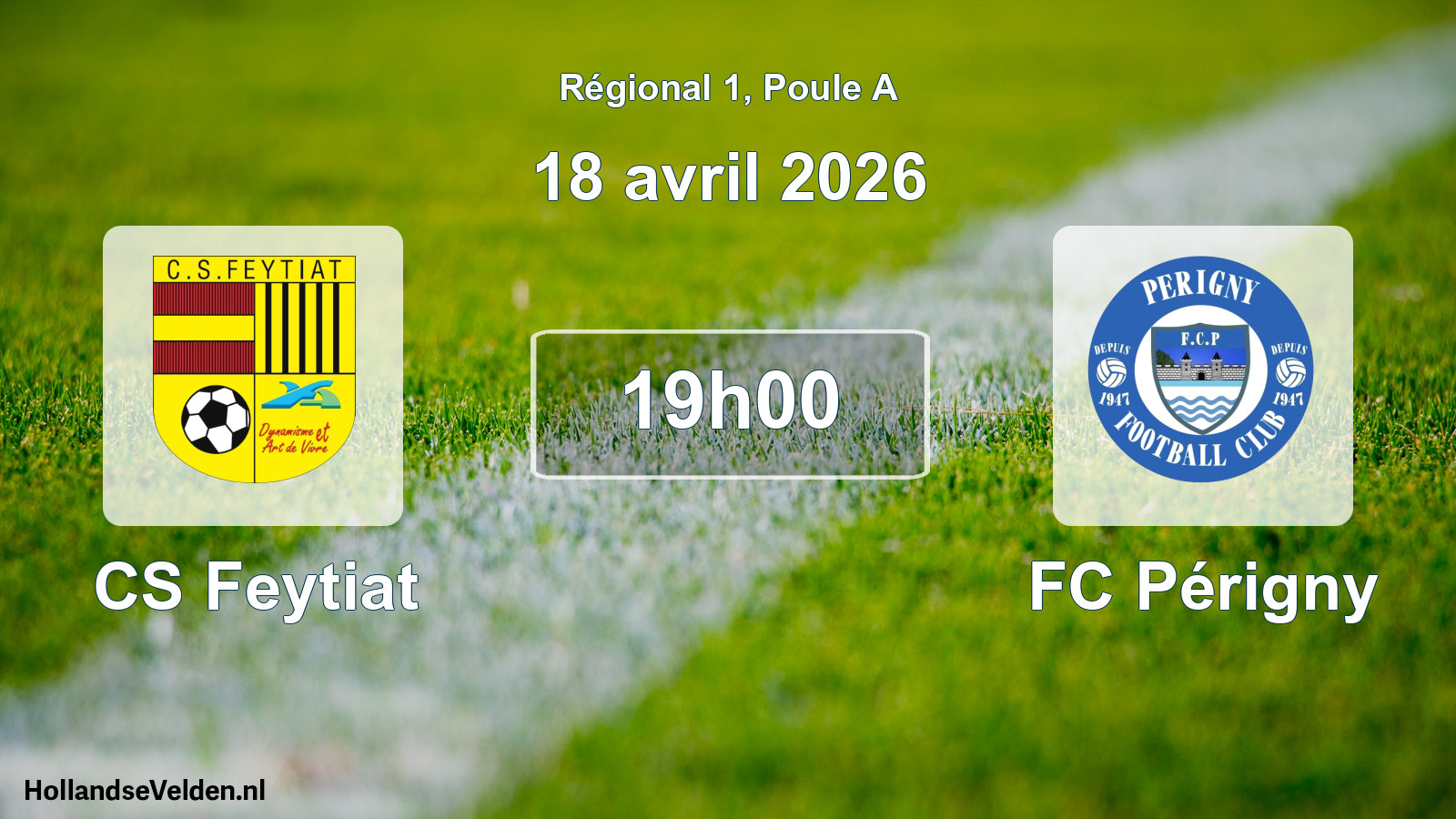 Match programmé: CS Feytiat - FC Périgny (18 avril 2026)