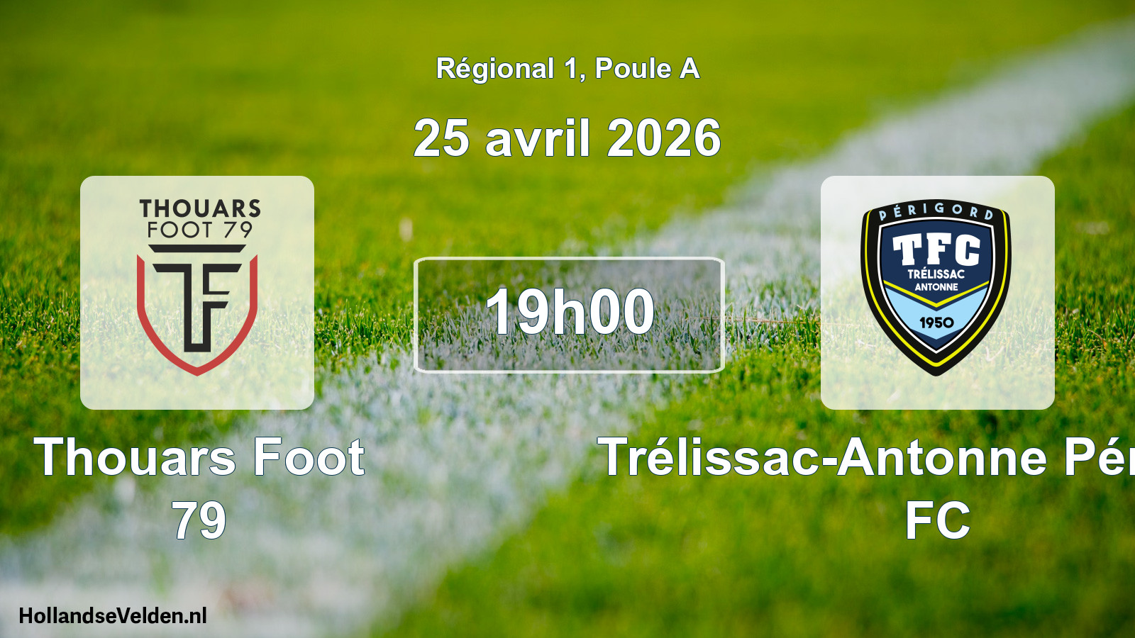 Match programmé: Thouars Foot 79 - Trélissac-Antonne Périgord FC (25 avril 2026)