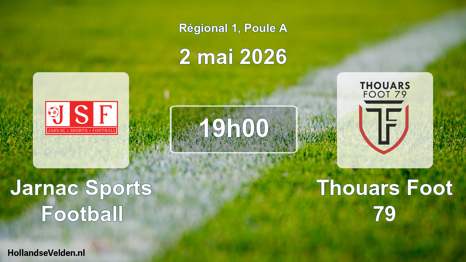 Match programmé: Jarnac Sports Football - Thouars Foot 79 (2 mai 2026)