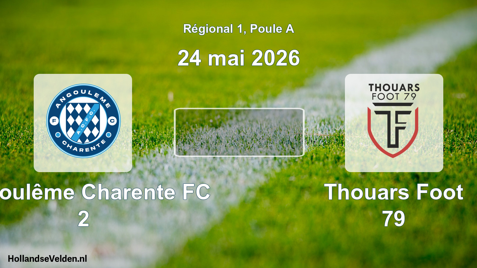 Match programmé: Angoulême Charente FC 2 - Thouars Foot 79 (24 mai 2026)