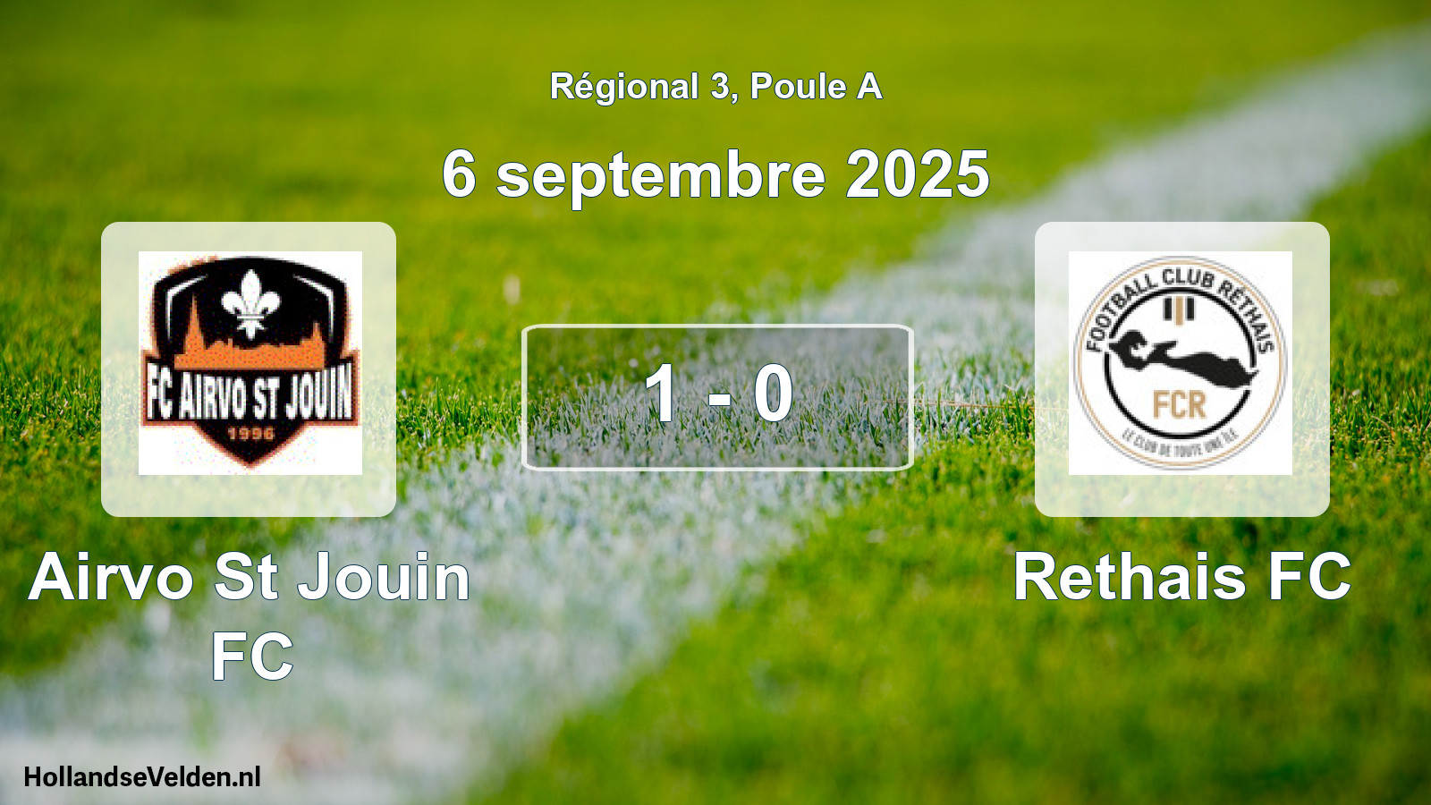 Match joué: Airvo St Jouin FC - Rethais FC 1 - 0 (6 septembre 2025)