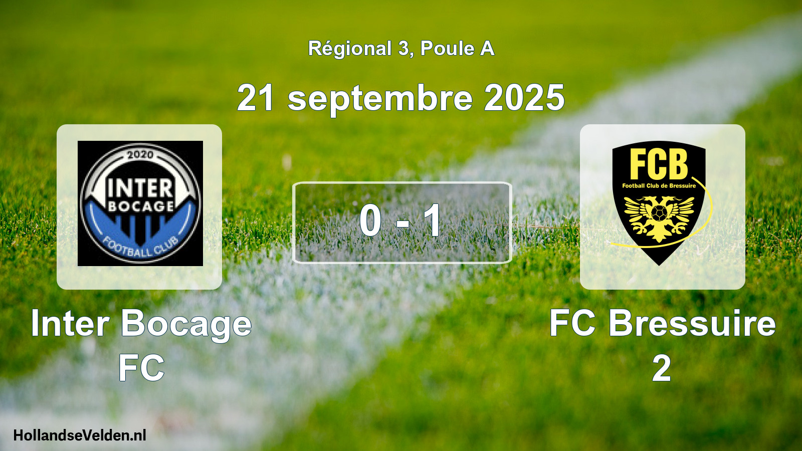 Match joué: Inter Bocage FC - FC Bressuire 2 0 - 1 (21 septembre 2025)
