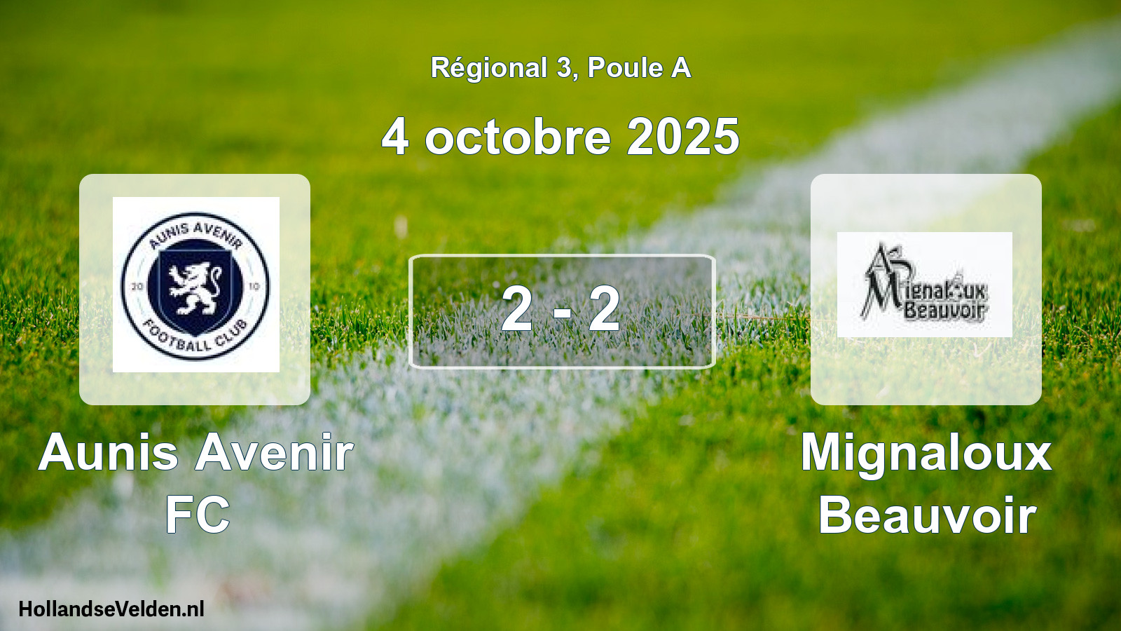 Match joué: Aunis Avenir FC - Mignaloux Beauvoir 2 - 2 (4 octobre 2025)