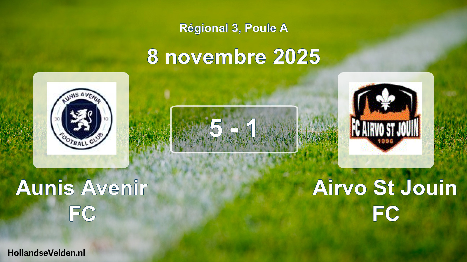Match joué: Aunis Avenir FC - Airvo St Jouin FC 5 - 1 (8 novembre 2025)