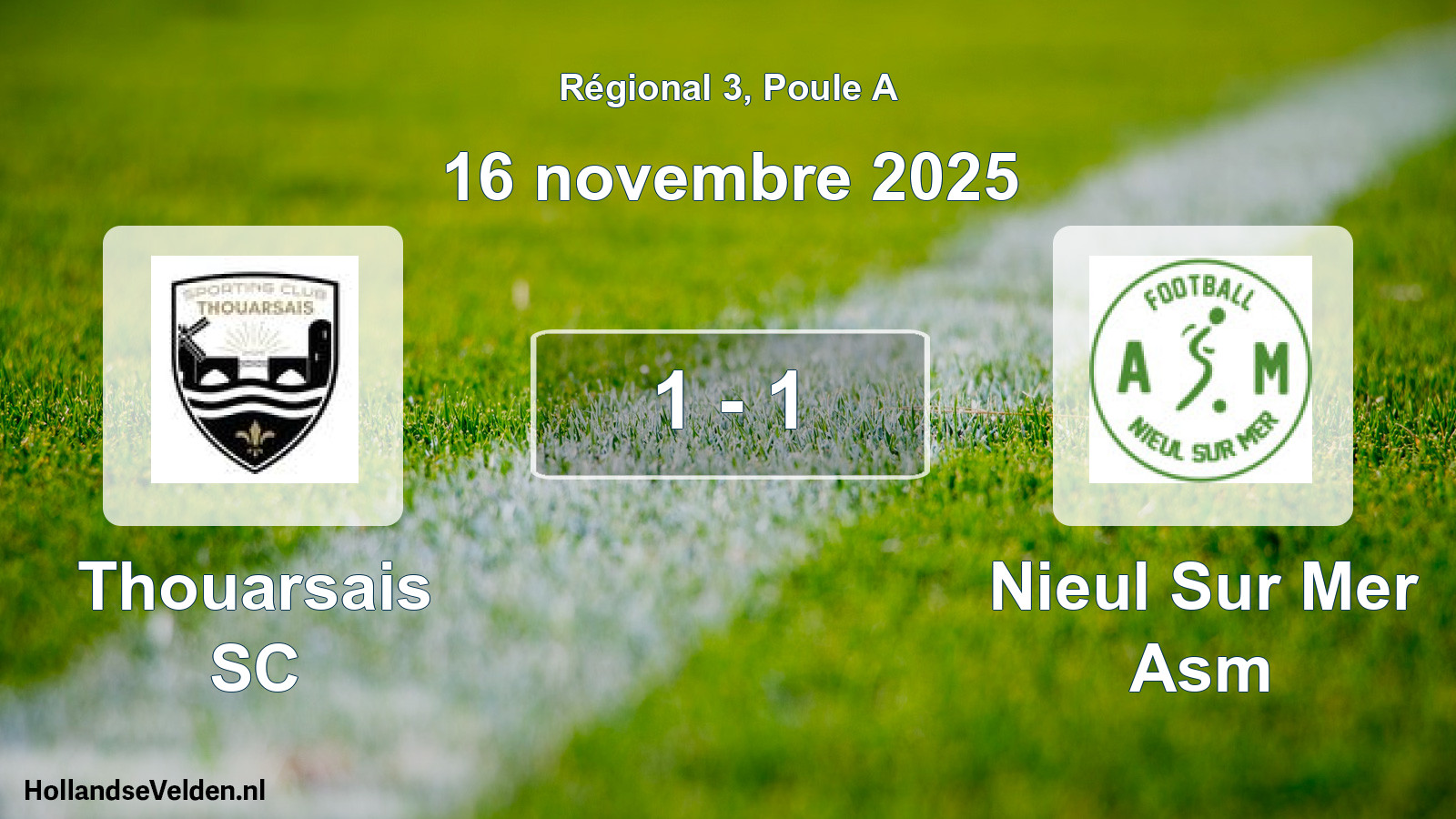 Match joué: Thouarsais SC - Nieul Sur Mer Asm 1 - 1 (16 novembre 2025)