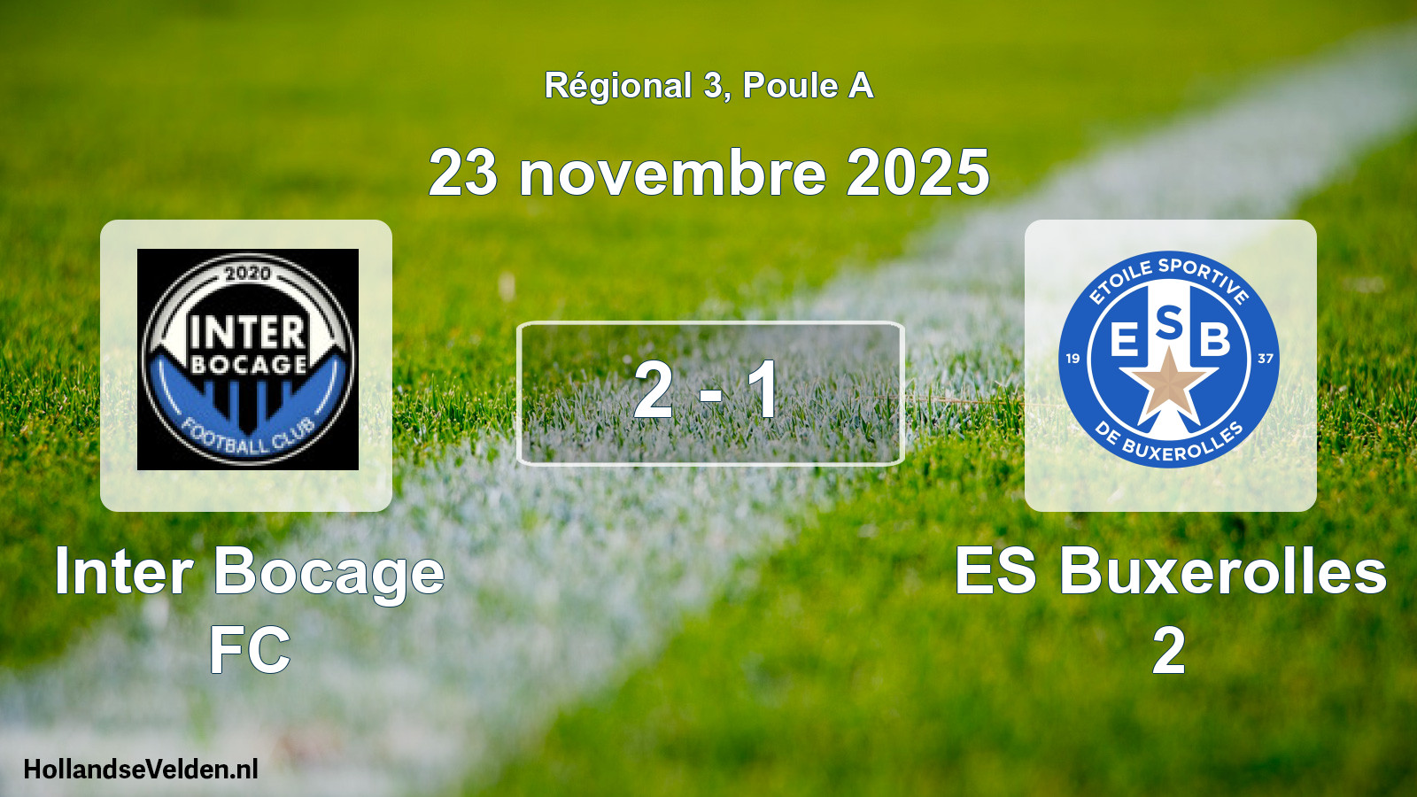 Total number of matches played: Inter Bocage FC - ES Buxerolles 2 2 - 1 (23 November 2025)