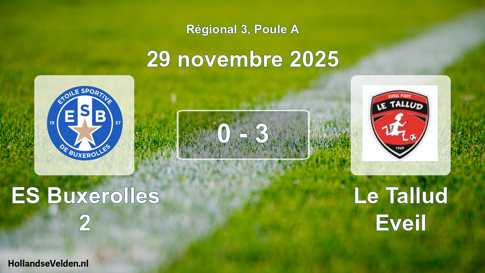 Match joué: ES Buxerolles 2 - Le Tallud Eveil 0 - 3 (29 novembre 2025)