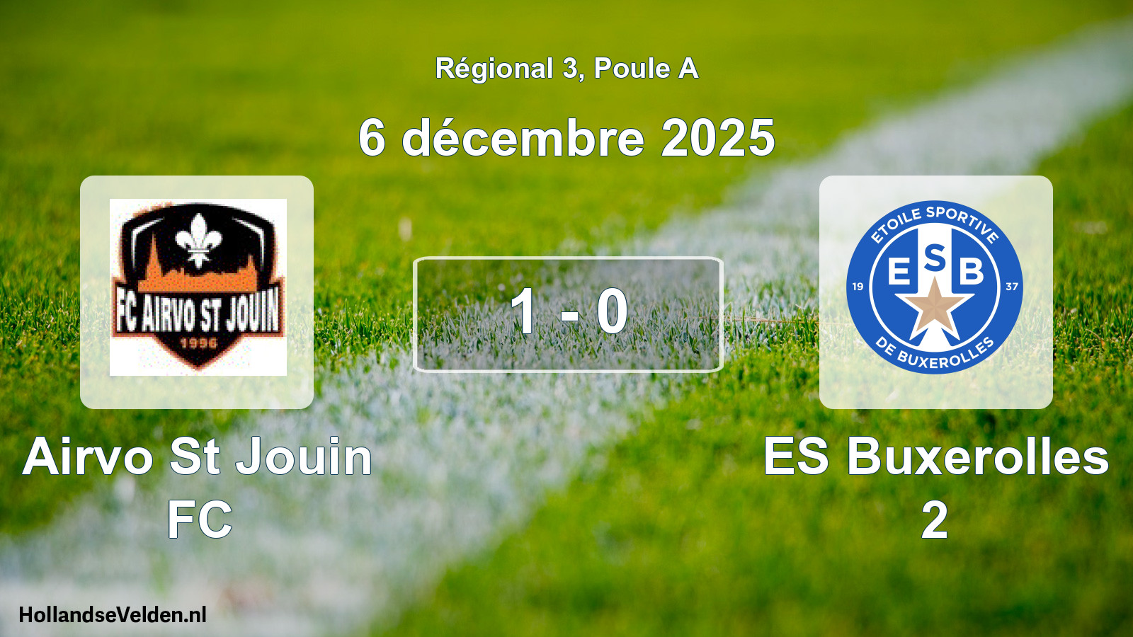 Match joué: Airvo St Jouin FC - ES Buxerolles 2 1 - 0 (6 décembre 2025)