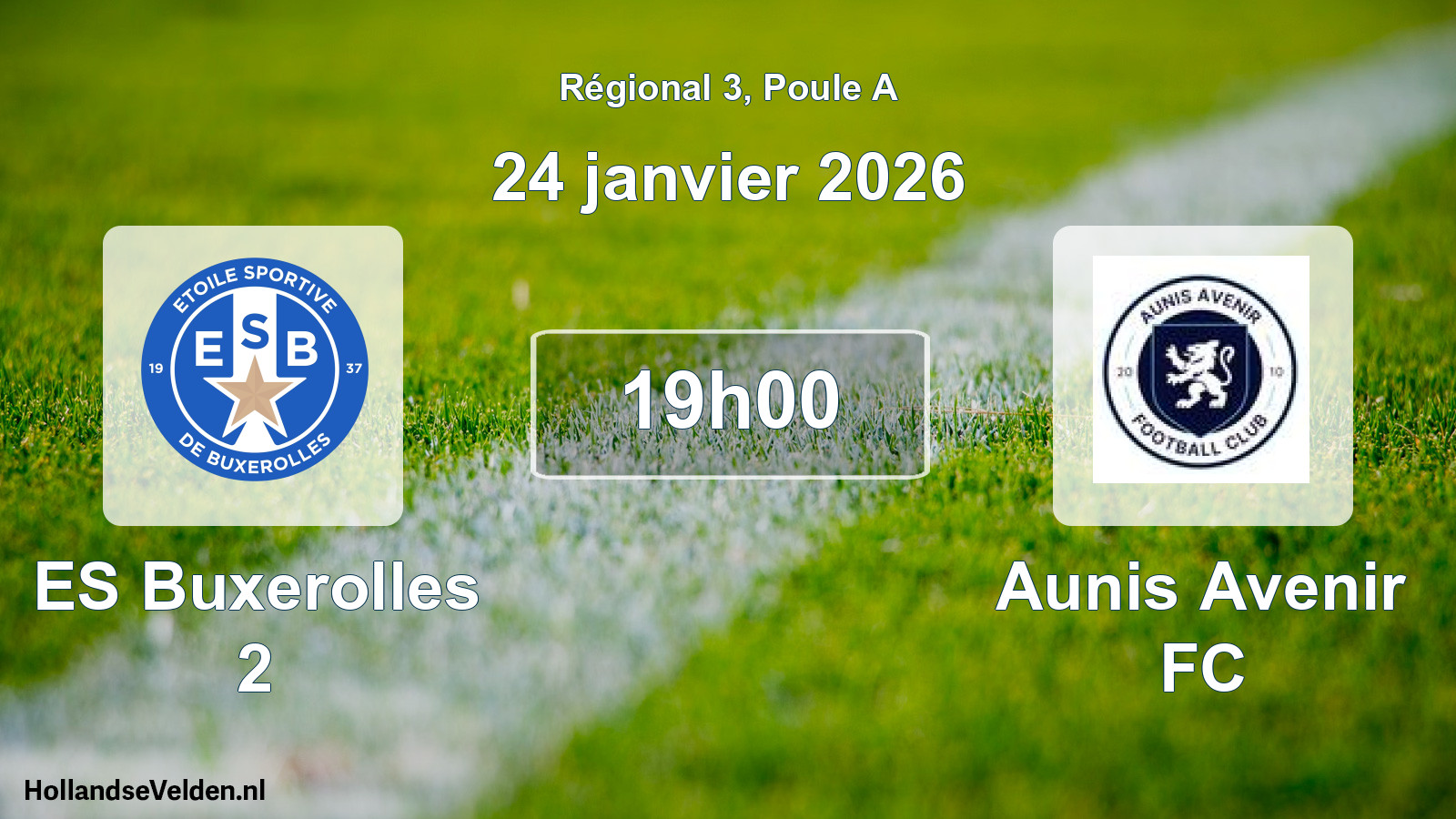 Match programmé: ES Buxerolles 2 - Aunis Avenir FC (24 janvier 2026)