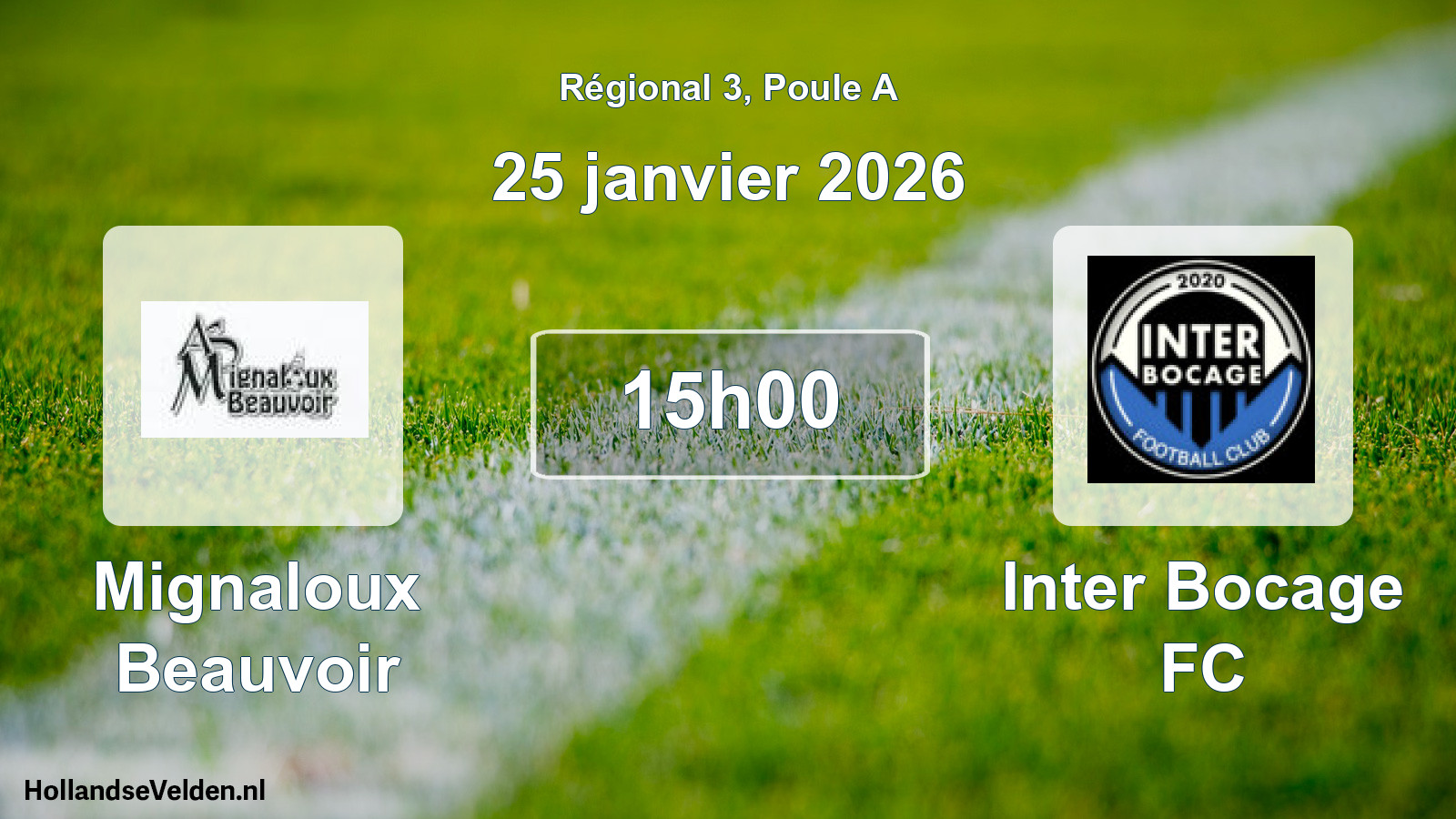 Match programmé: Mignaloux Beauvoir - Inter Bocage FC (25 janvier 2026)