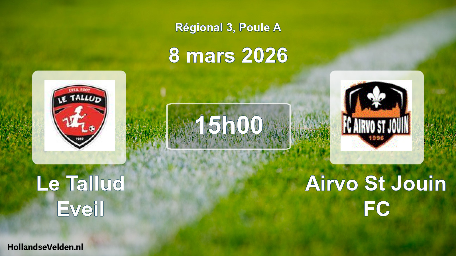 Match programmé: Le Tallud Eveil - Airvo St Jouin FC (8 mars 2026)
