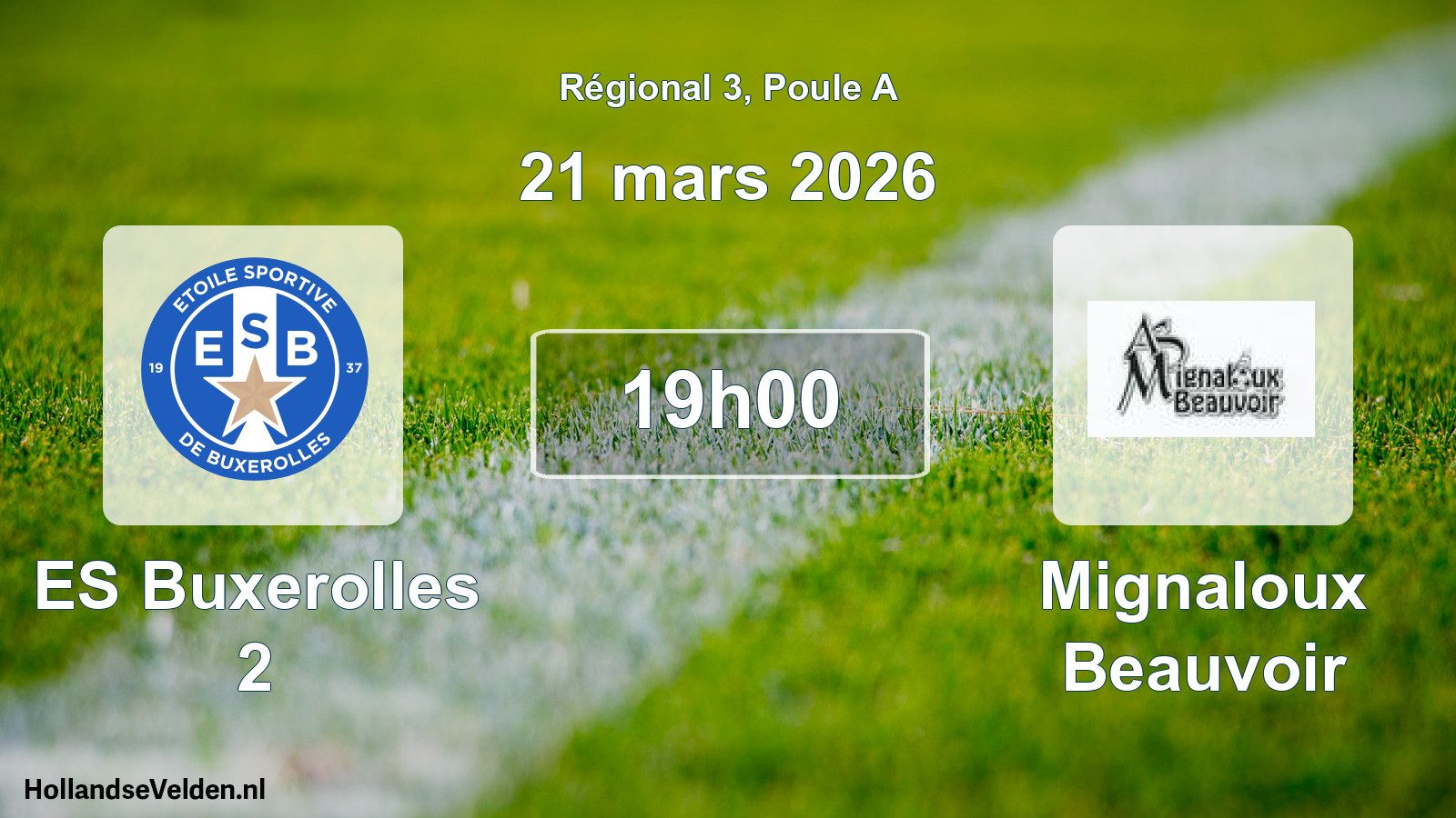 Match programmé: ES Buxerolles 2 - Mignaloux Beauvoir (21 mars 2026)