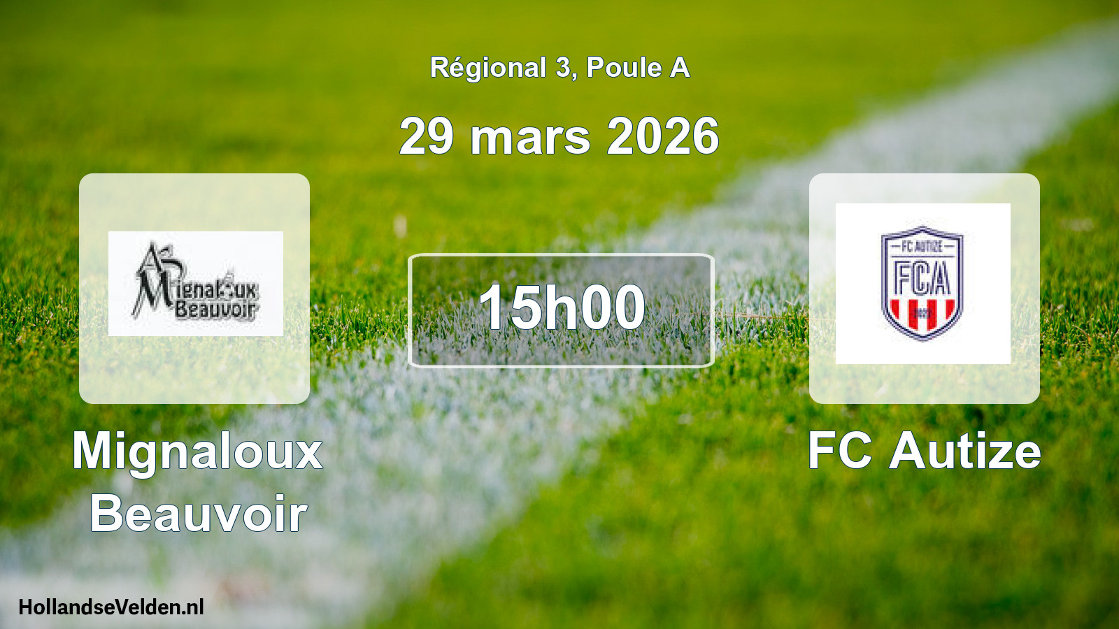 Match programmé: Mignaloux Beauvoir - FC Autize (29 mars 2026)