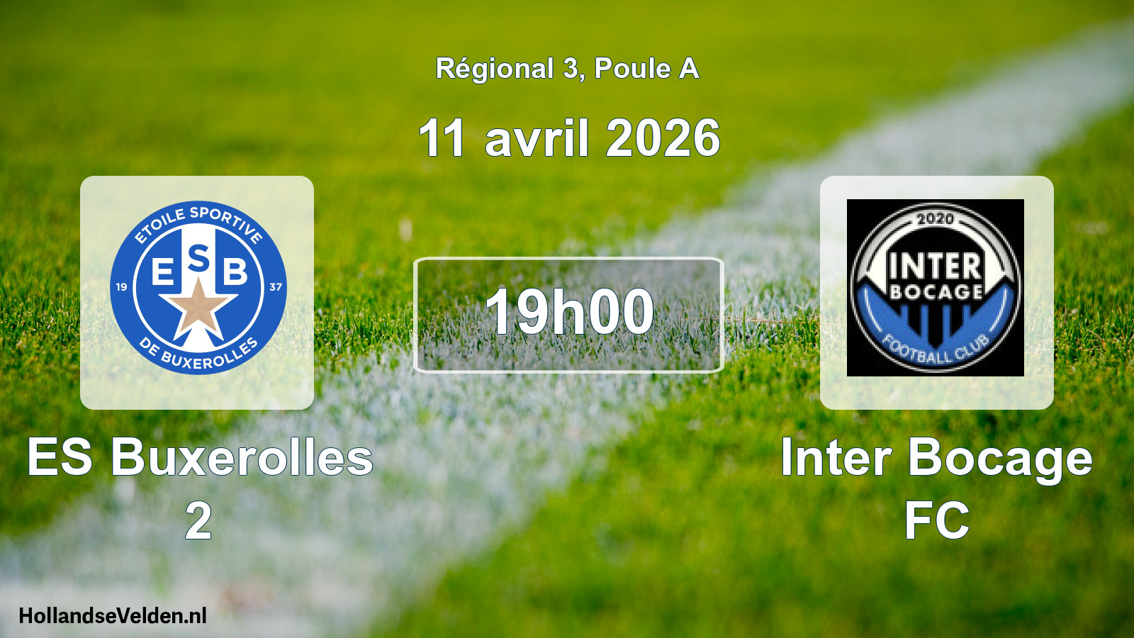 Match programmé: ES Buxerolles 2 - Inter Bocage FC (11 avril 2026)