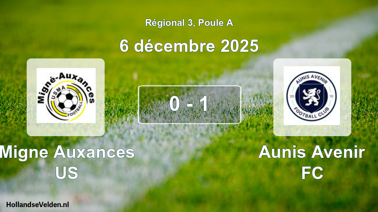 Match joué: Migne Auxances US - Aunis Avenir FC 0 - 1 (6 décembre 2025)