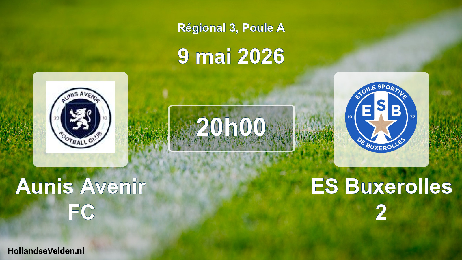 Match programmé: Aunis Avenir FC - ES Buxerolles 2 (9 mai 2026)