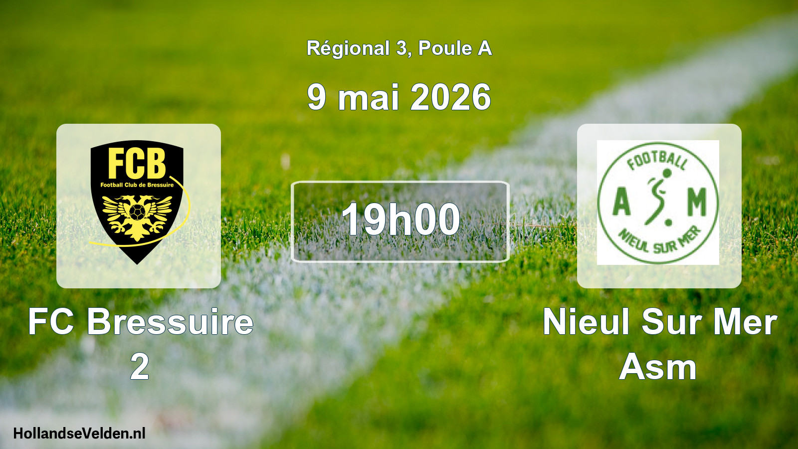 Match programmé: FC Bressuire 2 - Nieul Sur Mer Asm (9 mai 2026)