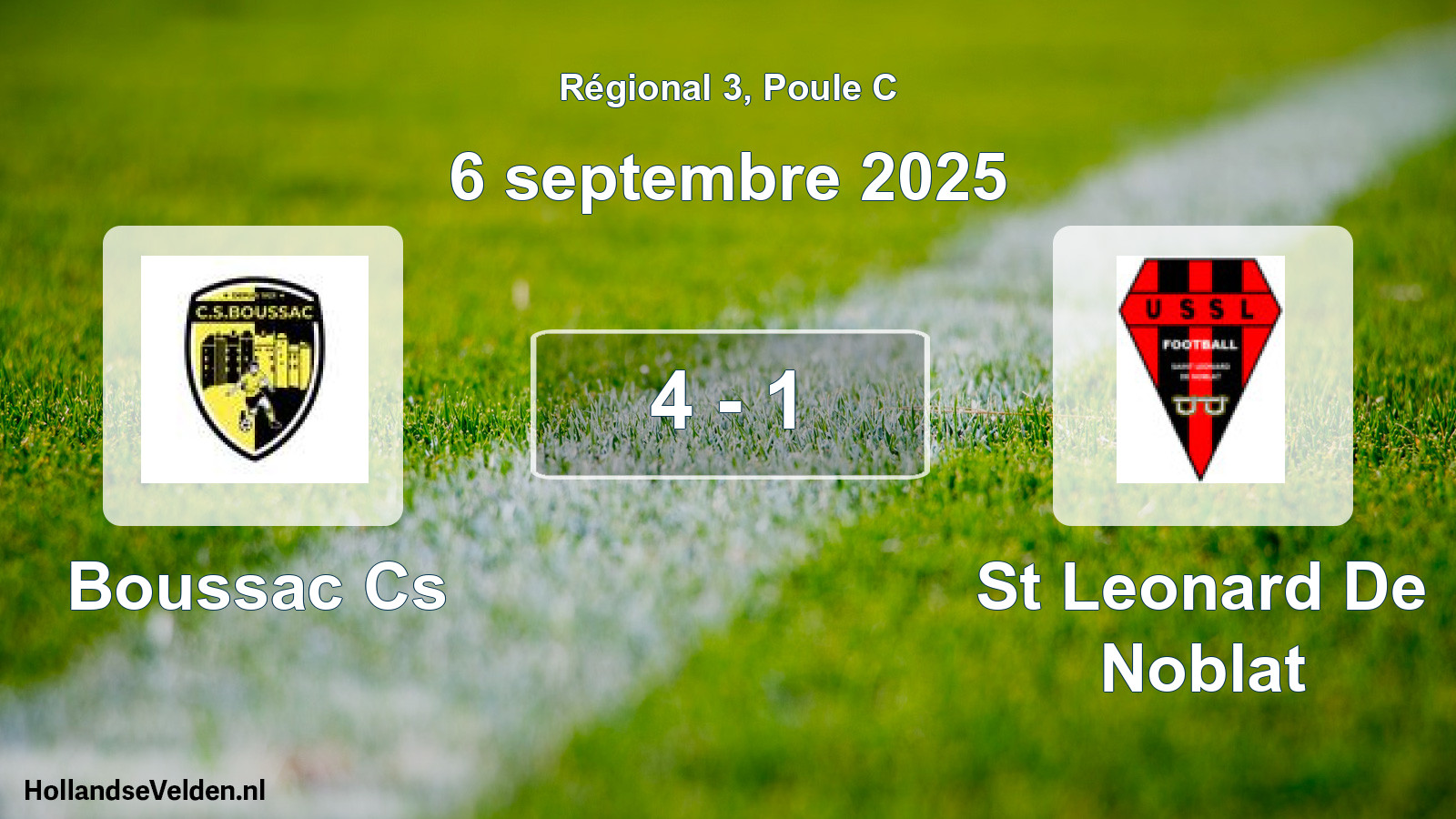 Gespeelde wedstrijd: Boussac Cs - St Leonard De Noblat 4 - 1 (6 september 2025)