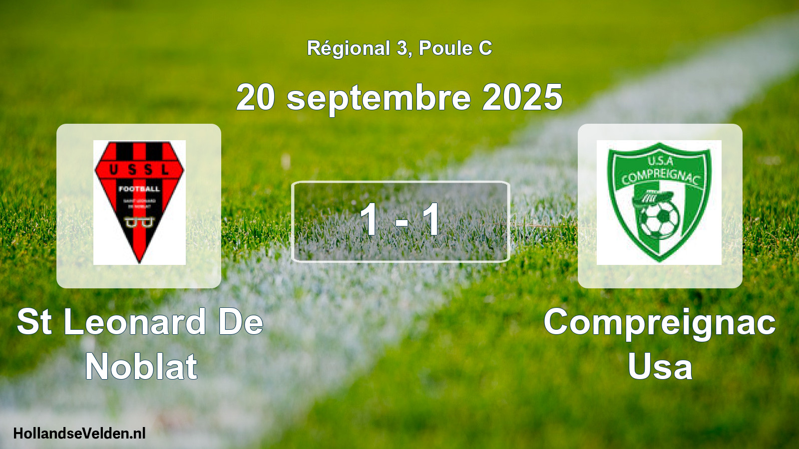 Total number of matches played: St Leonard De Noblat - Compreignac Usa 1 - 1 (20 September 2025)