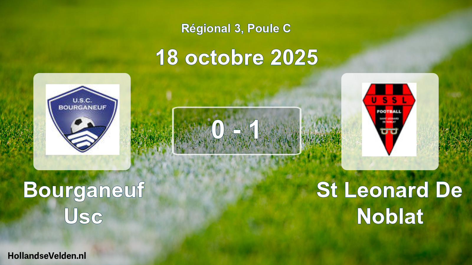 Match joué: Bourganeuf Usc - St Leonard De Noblat 0 - 1 (18 octobre 2025)