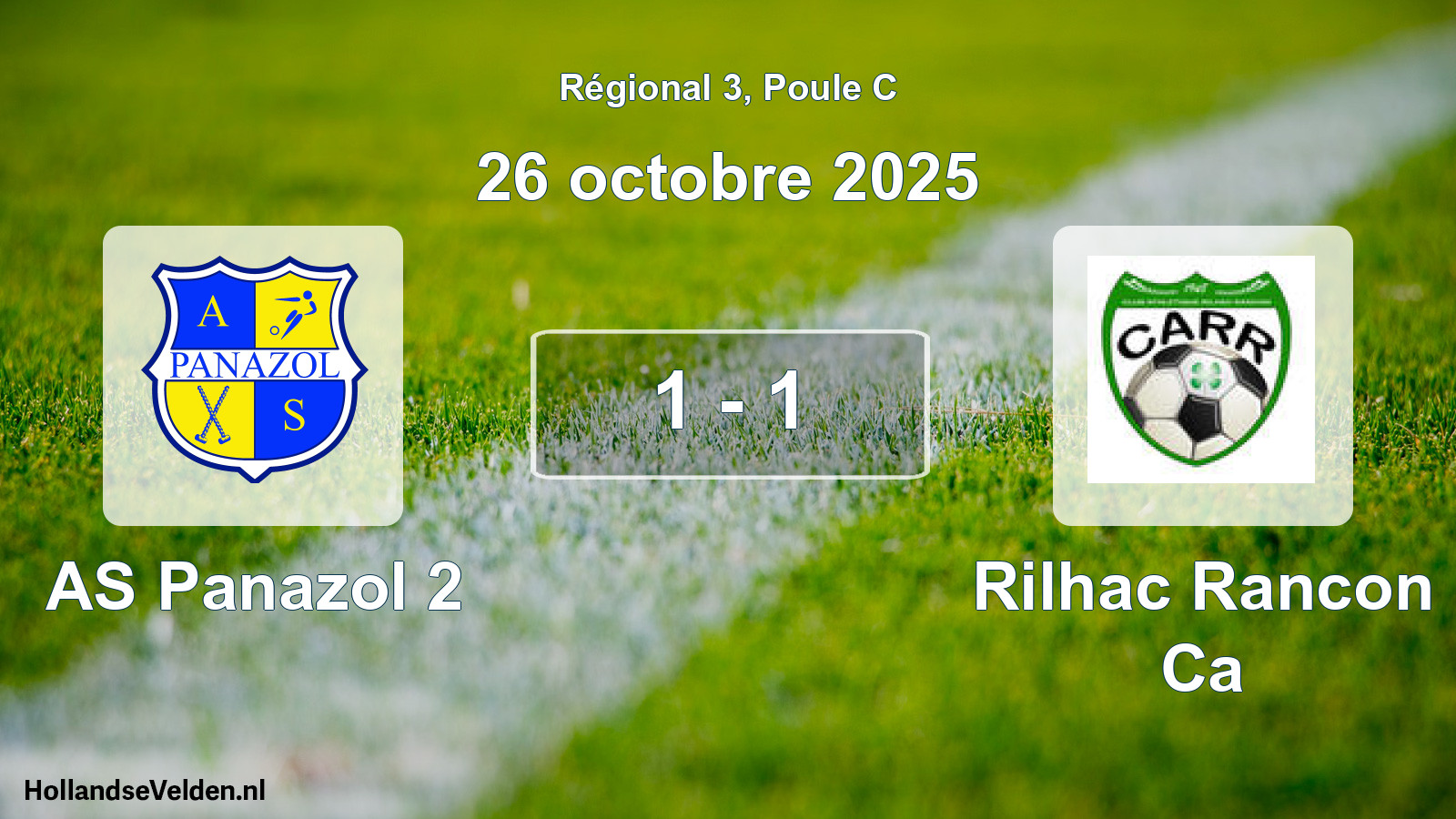 Total number of matches played: AS Panazol 2 - Rilhac Rancon Ca 1 - 1 (26 October 2025)