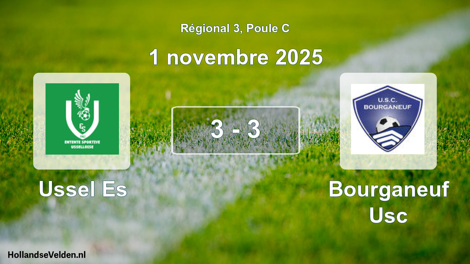 Match joué: Ussel Es - Bourganeuf Usc 3 - 3 (1 novembre 2025)