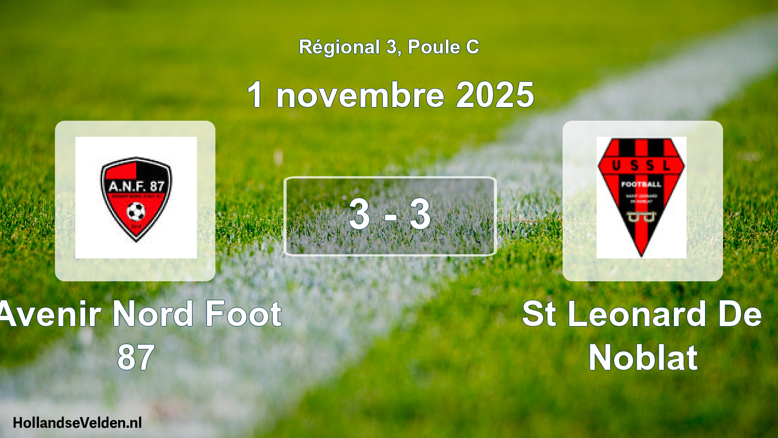 Gespeelde wedstrijd: Avenir Nord Foot 87 - St Leonard De Noblat 3 - 3 (1 november 2025)