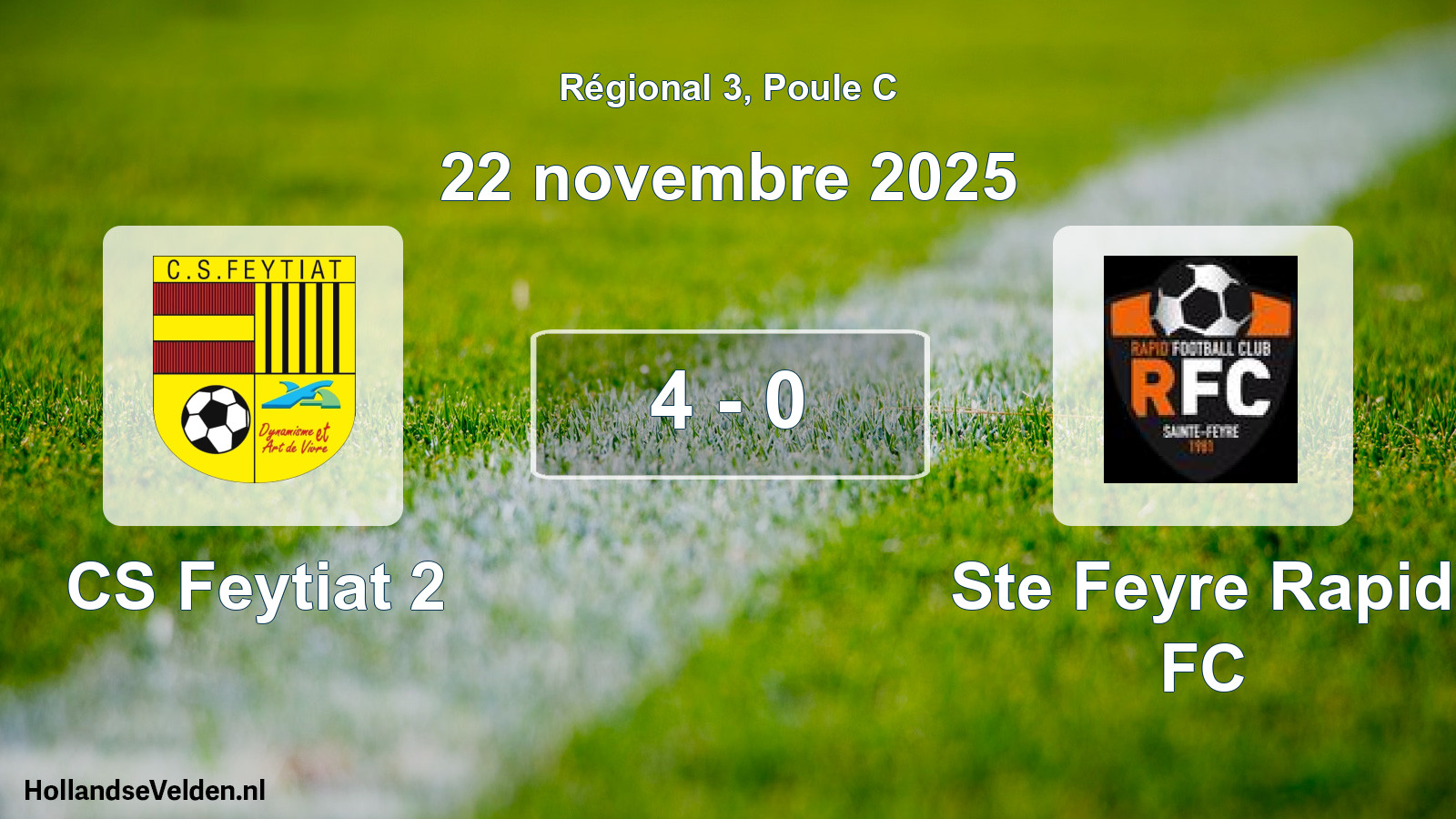 Match joué: CS Feytiat 2 - Ste Feyre Rapid FC 4 - 0 (22 novembre 2025)