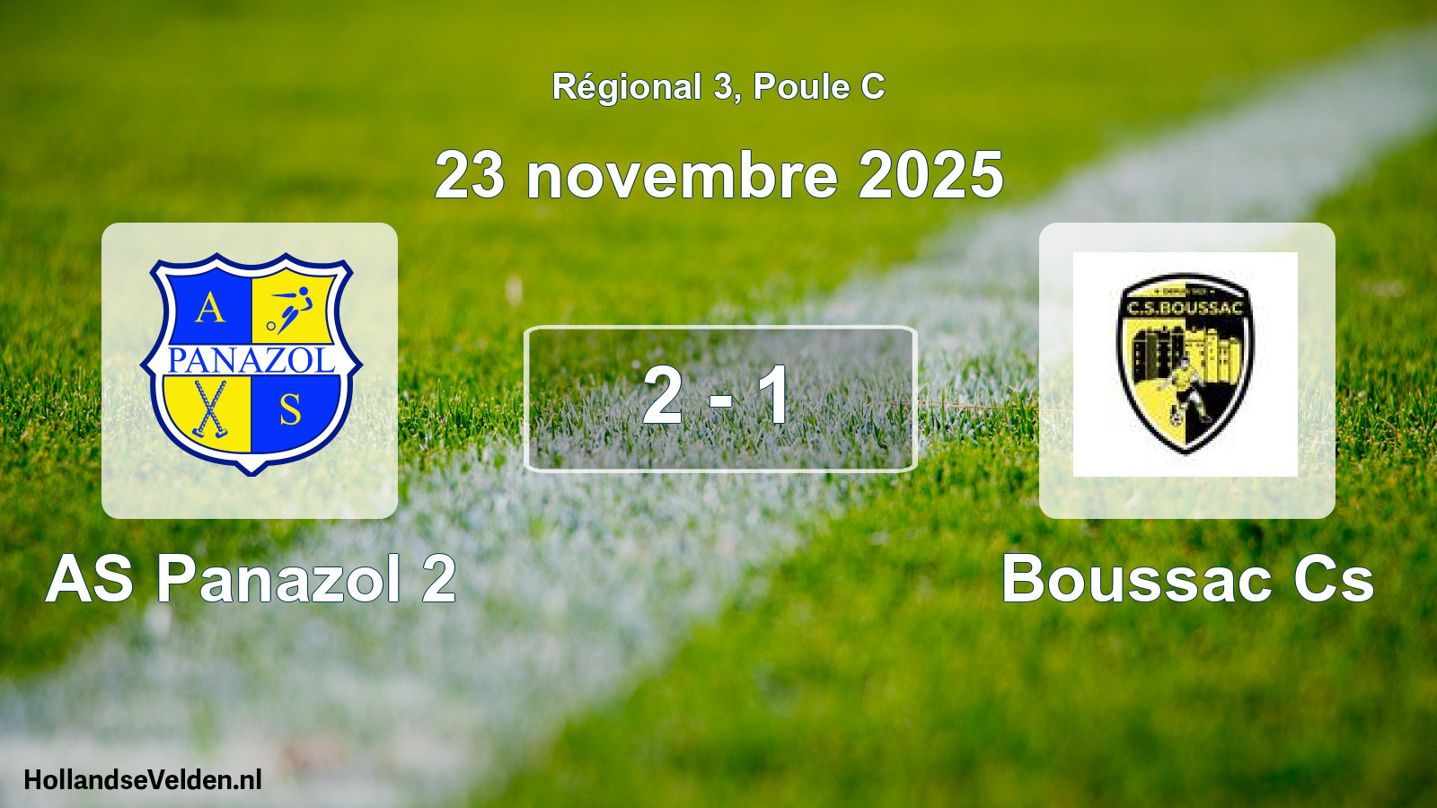 Gespeelde wedstrijd: AS Panazol 2 - Boussac Cs 2 - 1 (23 november 2025)
