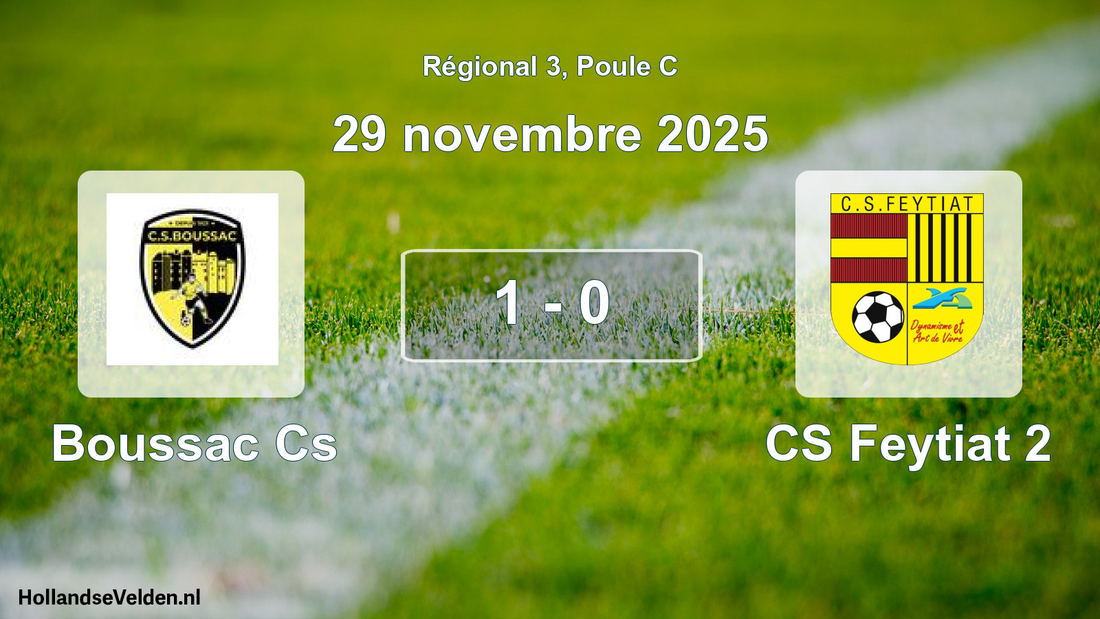 Total number of matches played: Boussac Cs - CS Feytiat 2 1 - 0 (29 November 2025)