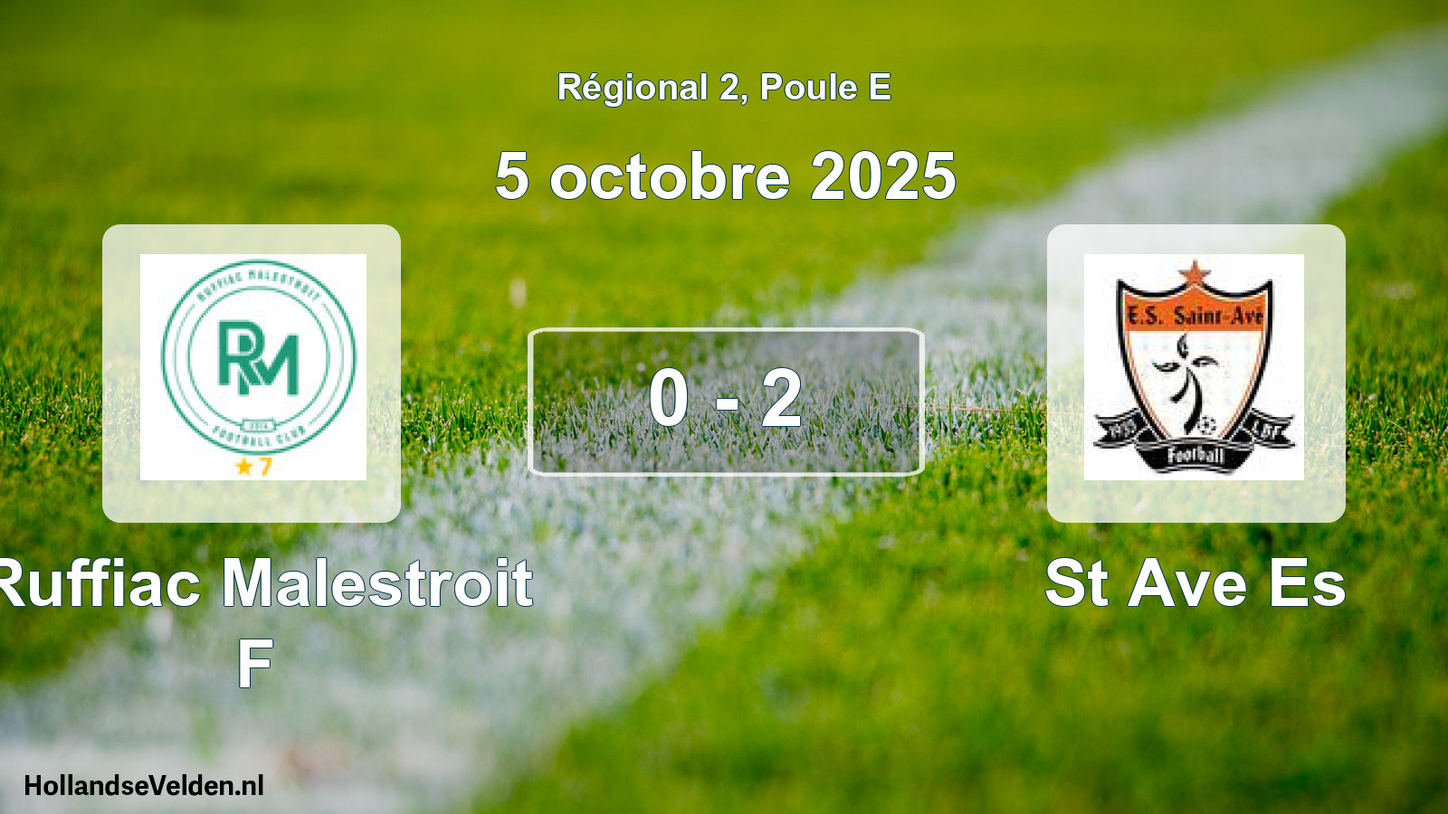 Total number of matches played: Ruffiac Malestroit F - St Ave Es 0 - 2 (5 October 2025)