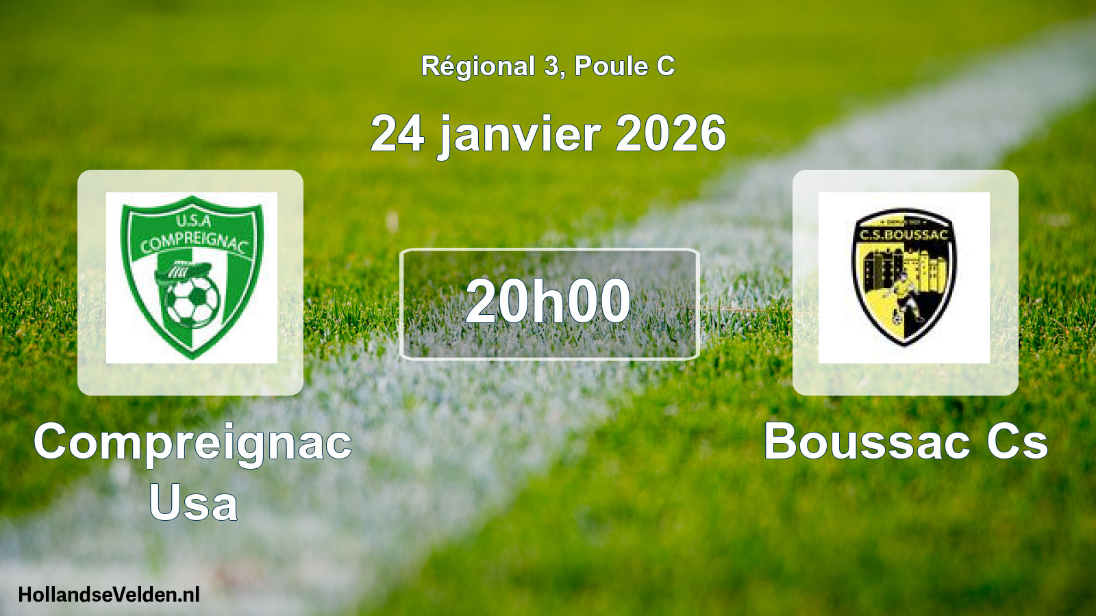 Geplande wedstrijd: Compreignac Usa - Boussac Cs (24 januari 2026)