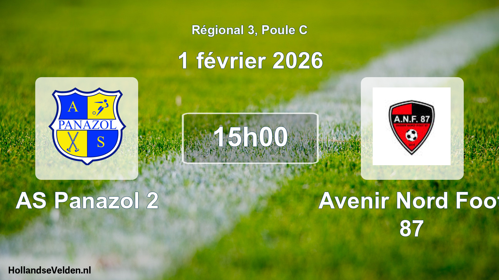 Match programmé: AS Panazol 2 - Avenir Nord Foot 87 (1 février 2026)