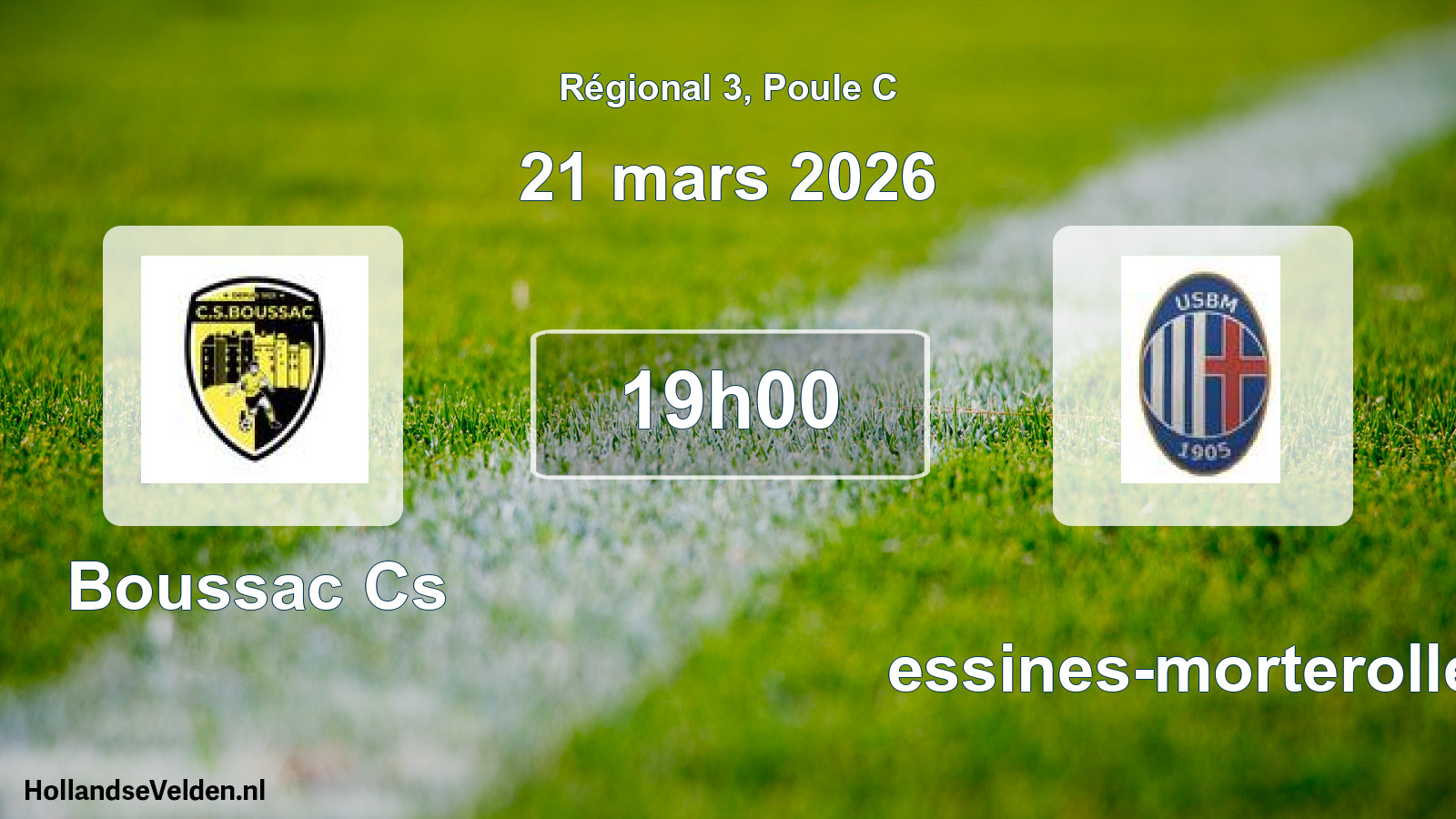 Geplande wedstrijd: Boussac Cs - Bessines-morterolles (21 maart 2026)