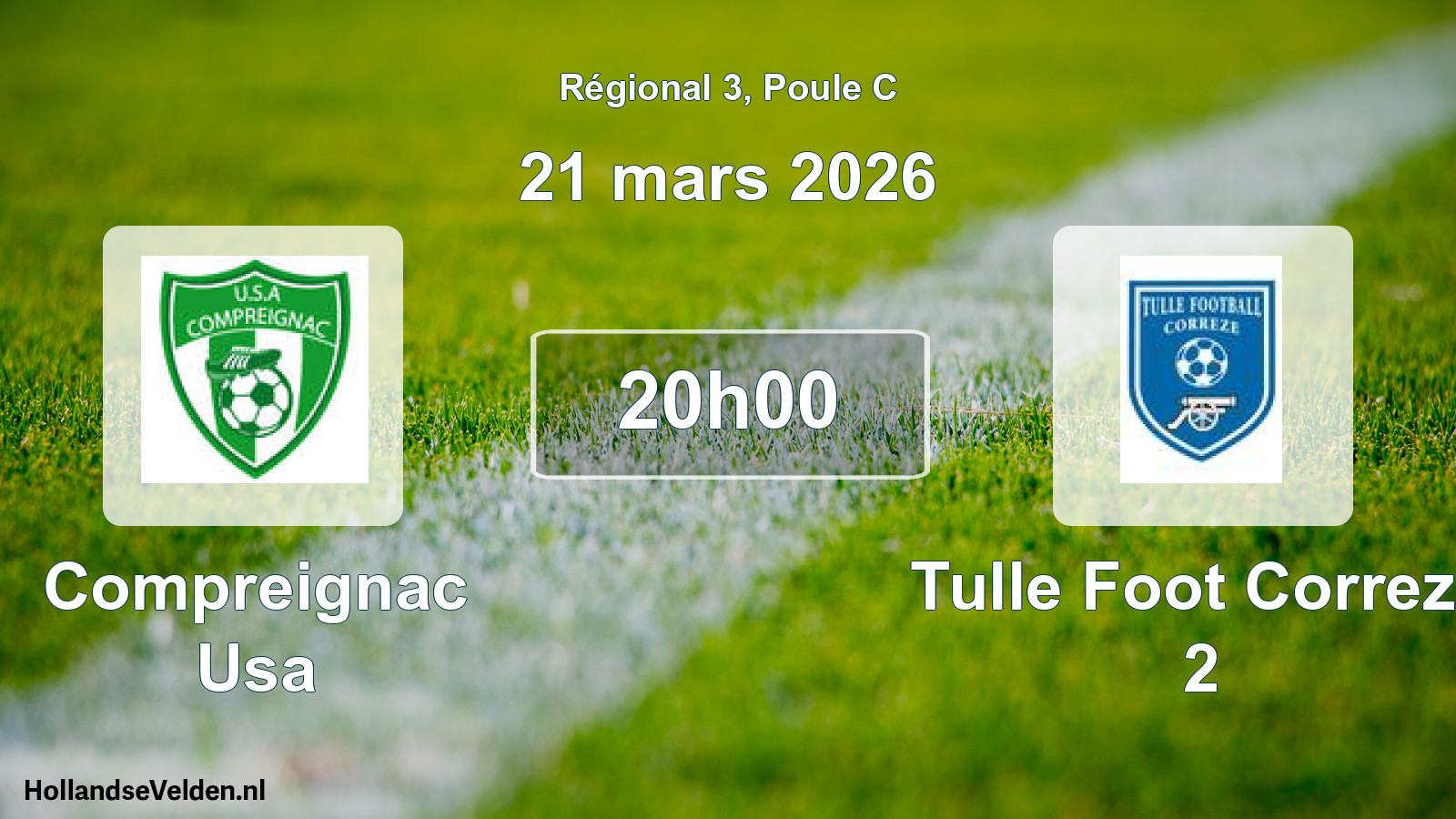 Geplande wedstrijd: Compreignac Usa - Tulle Foot Correze 2 (21 maart 2026)