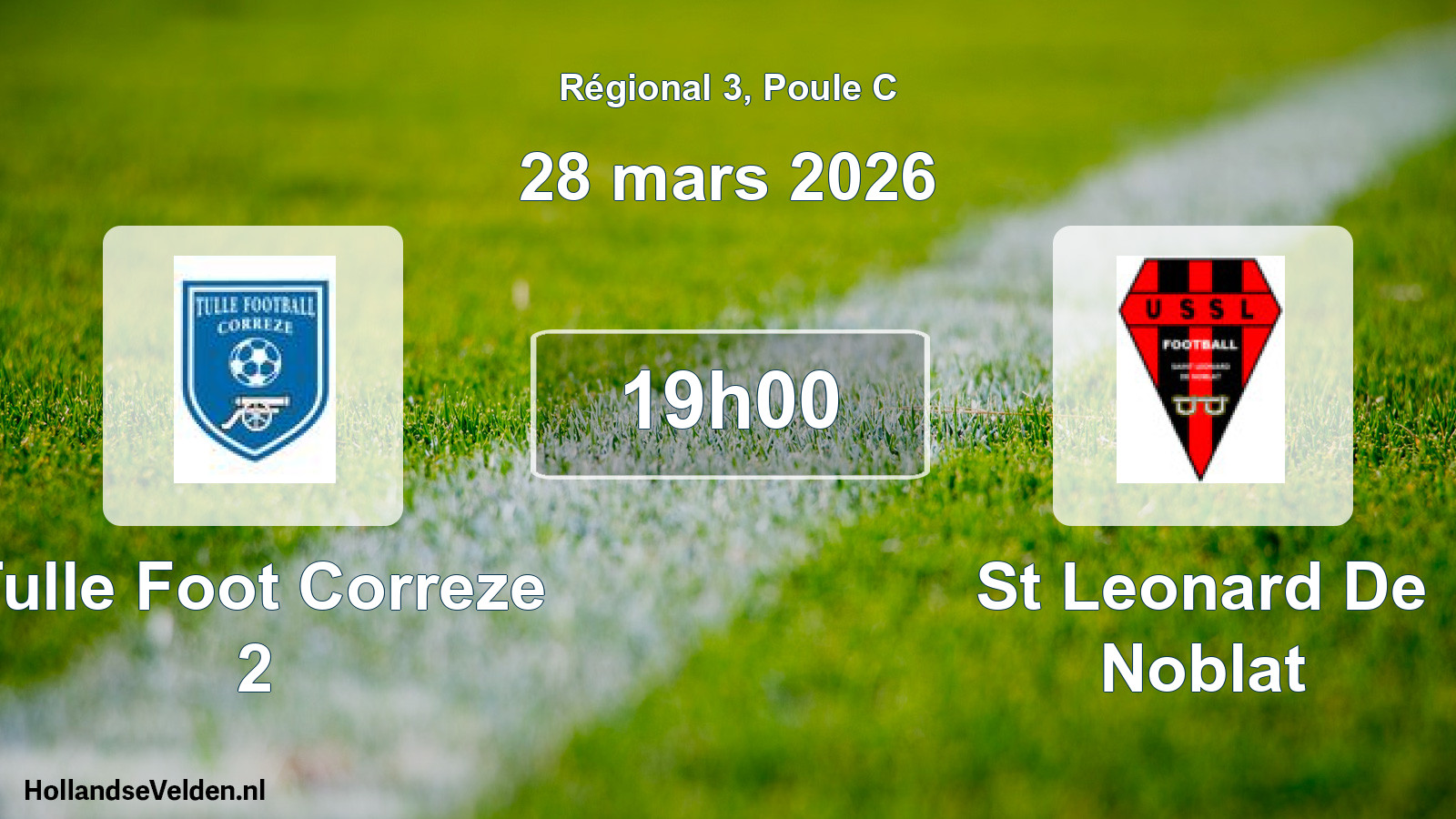 Match programmé: Tulle Foot Correze 2 - St Leonard De Noblat (28 mars 2026)