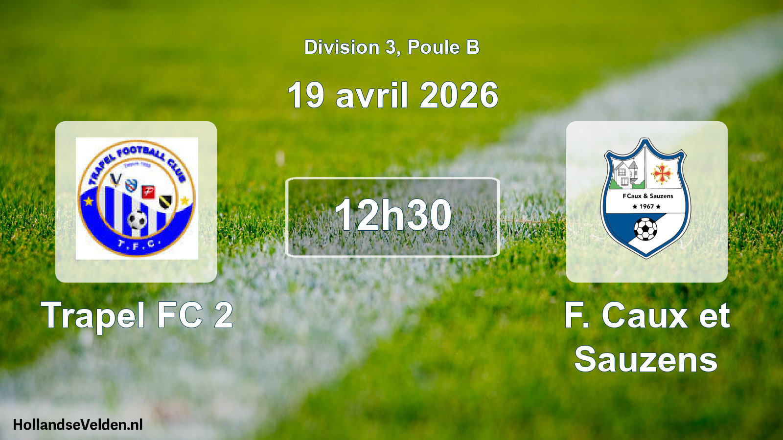 Match programmé: Trapel FC 2 - F. Caux et Sauzens (19 avril 2026)