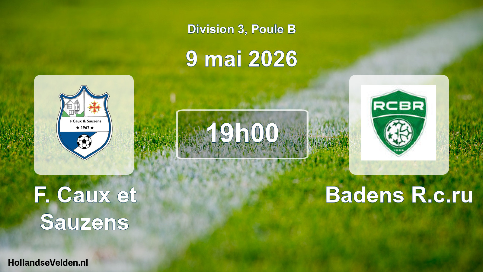 Match programmé: F. Caux et Sauzens - Badens R.c.ru (9 mai 2026)