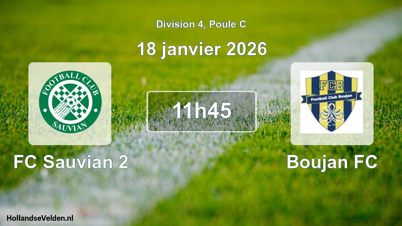 Match programmé: FC Sauvian 2 - Boujan FC (18 janvier 2026)